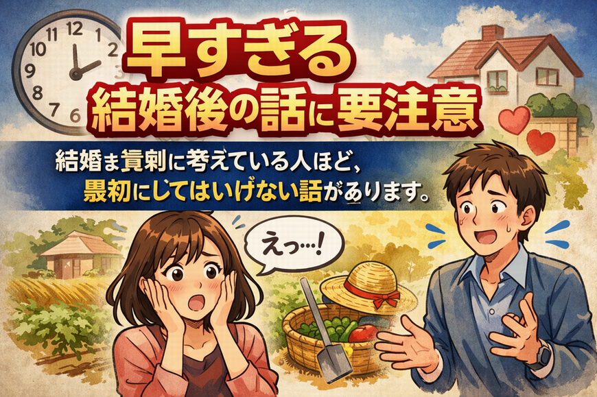 早すぎる結婚後の話に要注意！